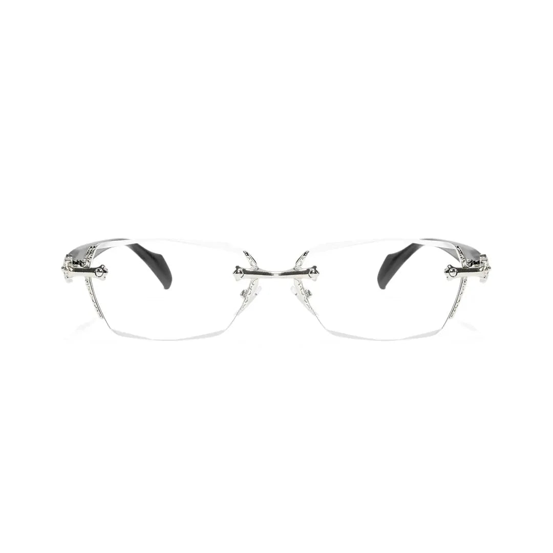 Reading Glasses Blue Light Filter Rimless Metal 2-Piece Set