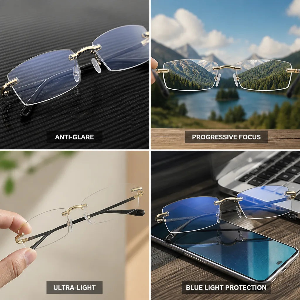 Reading Glasses Progressive Multifocal Blue-Light & Anti-Reflective