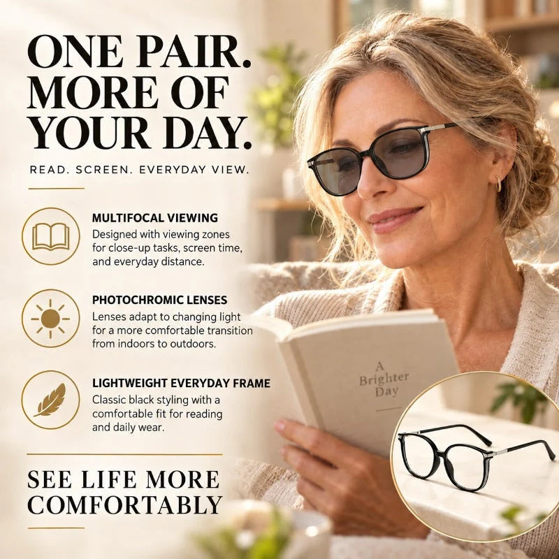 Reading Glasses Progressive Photochromic Blue Light & UV Protection
