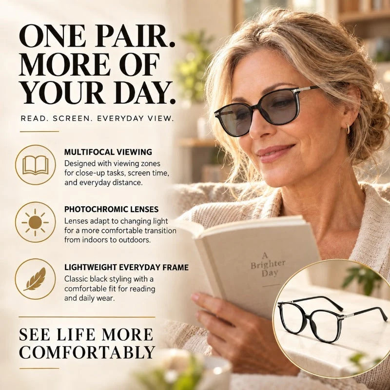 Reading Glasses Progressive Photochromic Blue Light & UV Protection