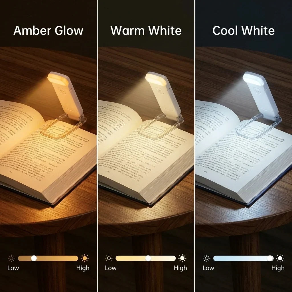 Reading Light Clip-On Adjustable Brightness USB Rechargeable