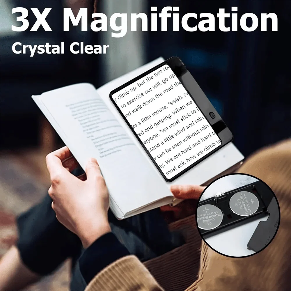 Reading Magnifier 3x Magnification Integrated LED Lighting