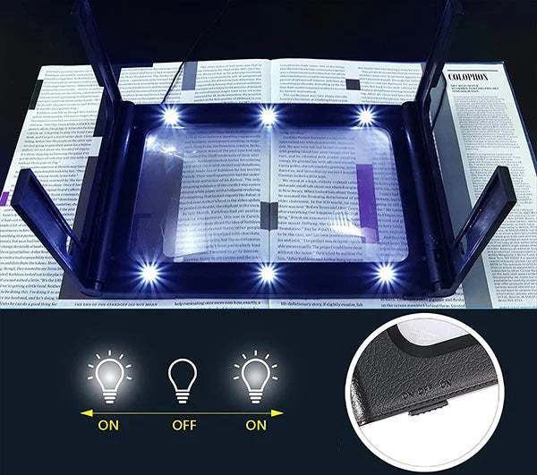 Reading Magnifier 3x Magnification Wide Lens & LED Light