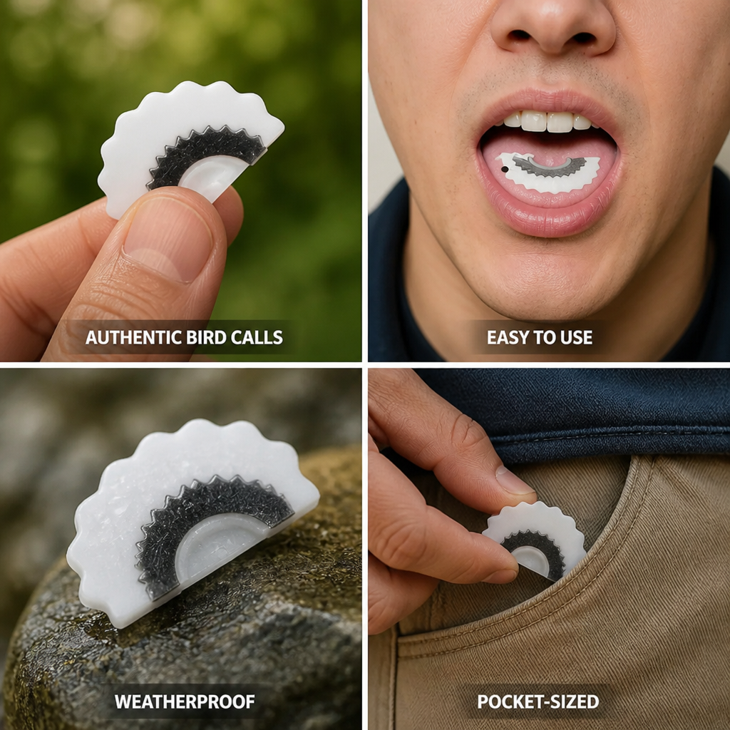 Realistic Pocket-Sized Weatherproof Bird Call Mouthpiece