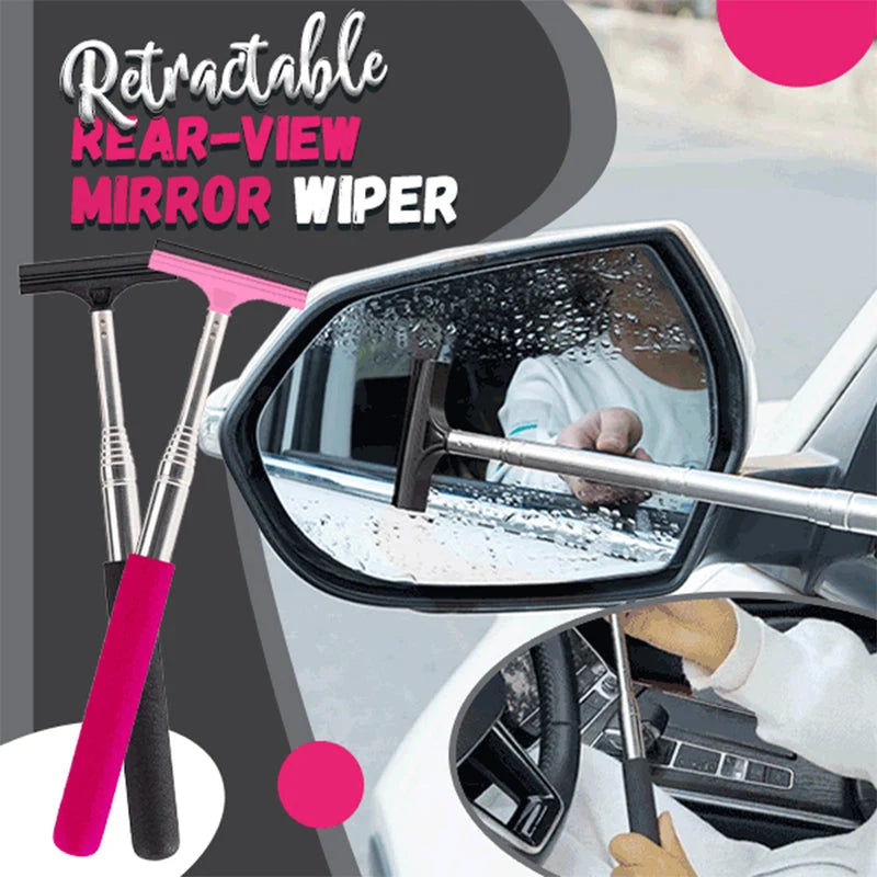 Rearview Mirror Wiper Retractable 38.6-Inch Handle