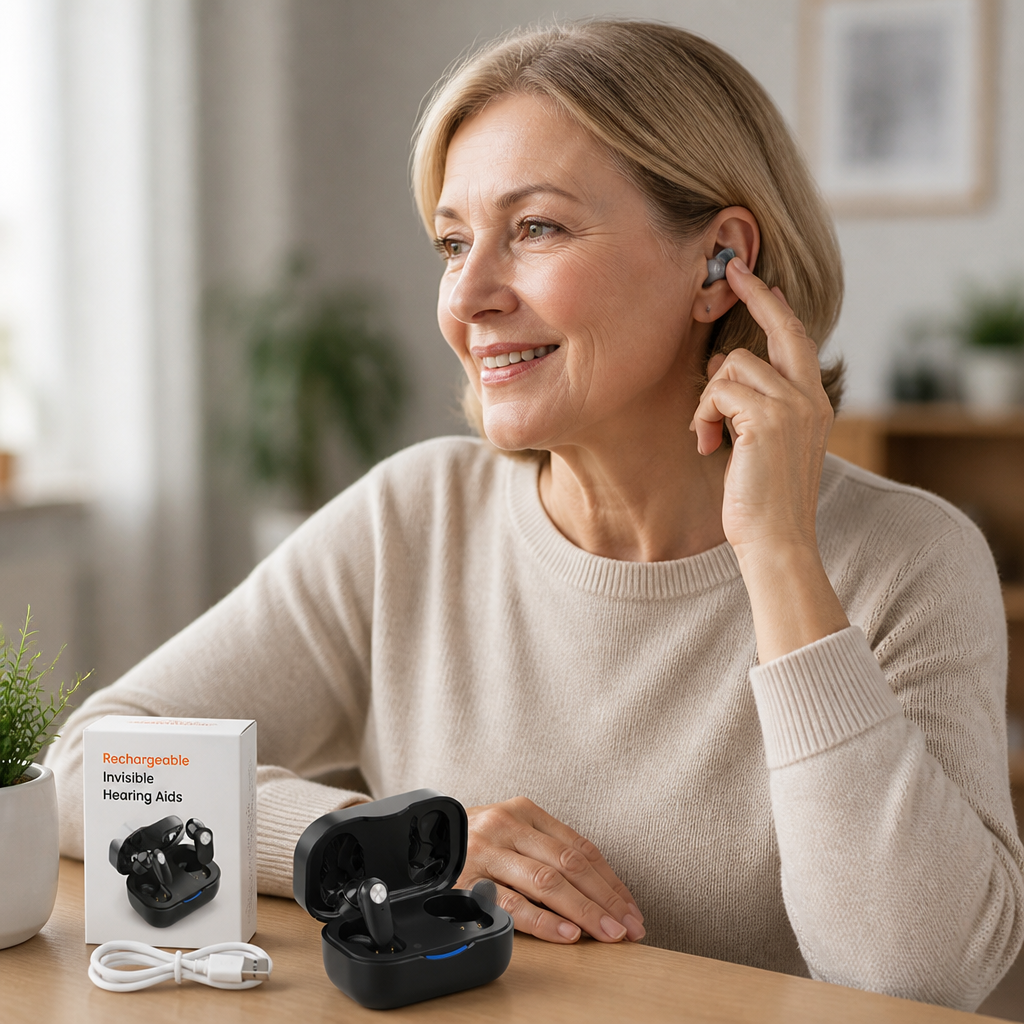 Rechargeable Invisible Noise-Cancelling Hearing Aids (Pair)