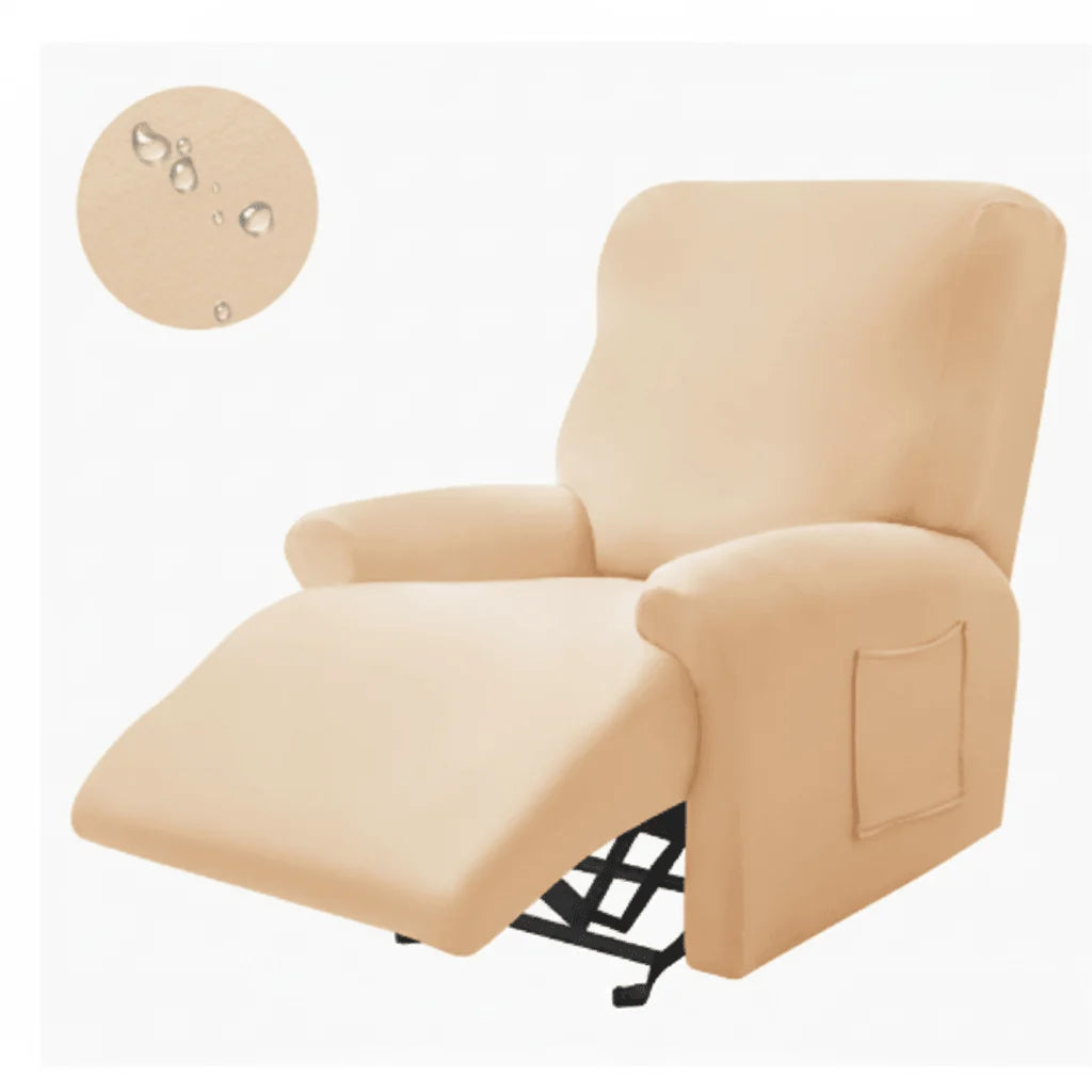 Recliner Cover Thick Padded With Cup Holders & Side Pockets