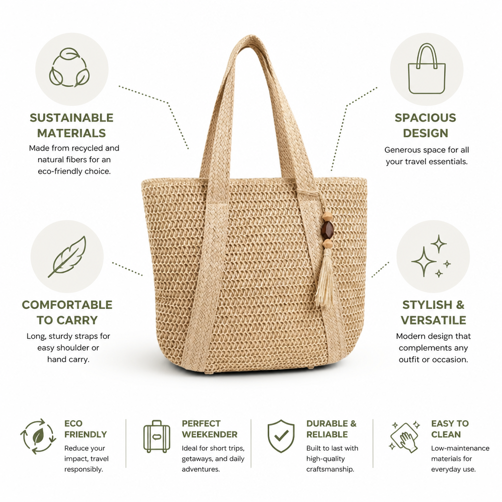 Recycled & Natural Fiber Weekender Bag