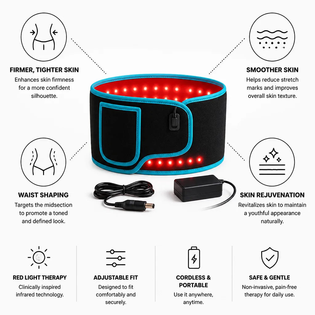 Red Light Therapy Belt Waist Adjustable Fit & Portable