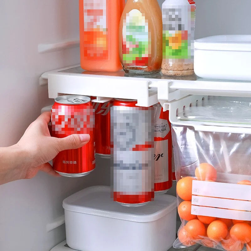 Refrigerator Can Organizer Adjustable Slide Rack Space-Saving