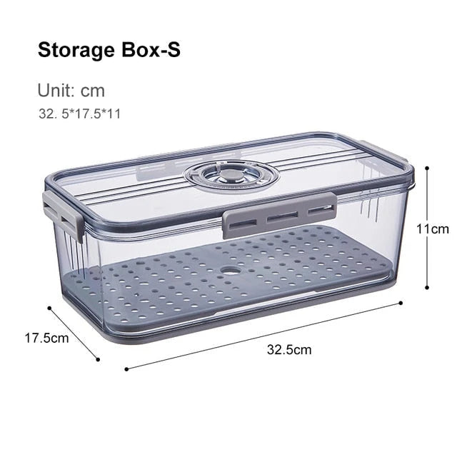 Refrigerator Storage Box Clear Plastic Opening Lid