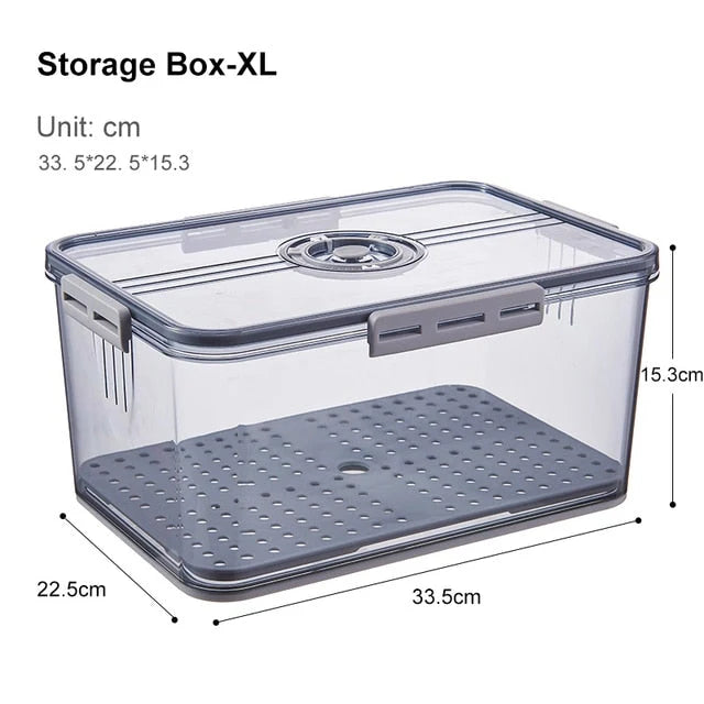 Refrigerator Storage Box Clear Plastic Opening Lid