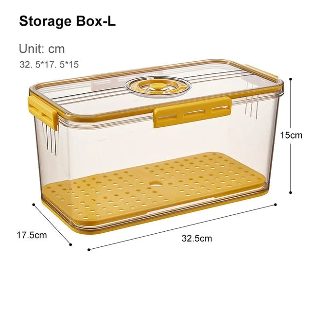 Refrigerator Storage Box Clear Plastic Opening Lid