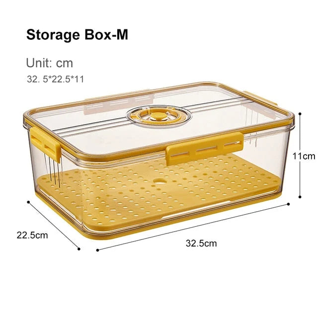 Refrigerator Storage Box Clear Plastic Opening Lid