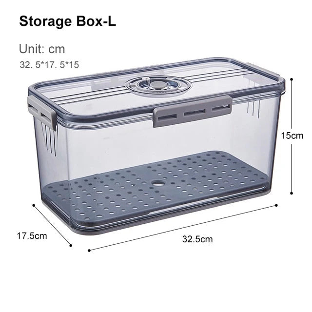 Refrigerator Storage Box Clear Plastic Opening Lid