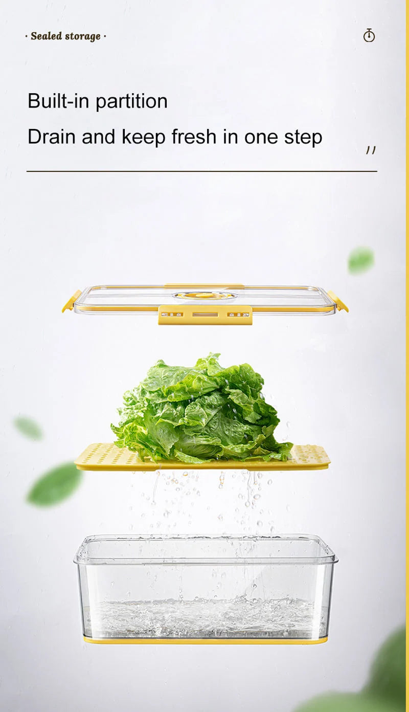 Refrigerator Storage Box Clear Plastic Opening Lid
