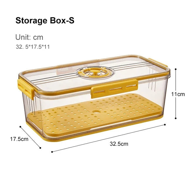 Refrigerator Storage Box Clear Plastic Opening Lid