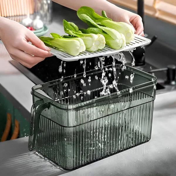 Refrigerator Storage Box Transparent Ventilated Lid Stackable