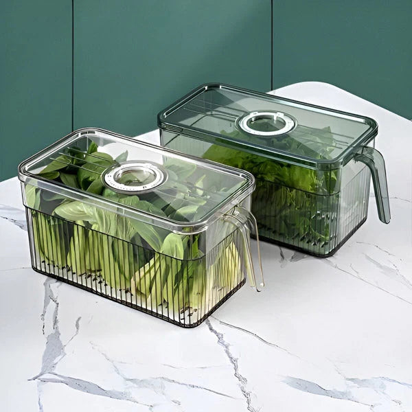 Refrigerator Storage Box Transparent Ventilated Lid Stackable