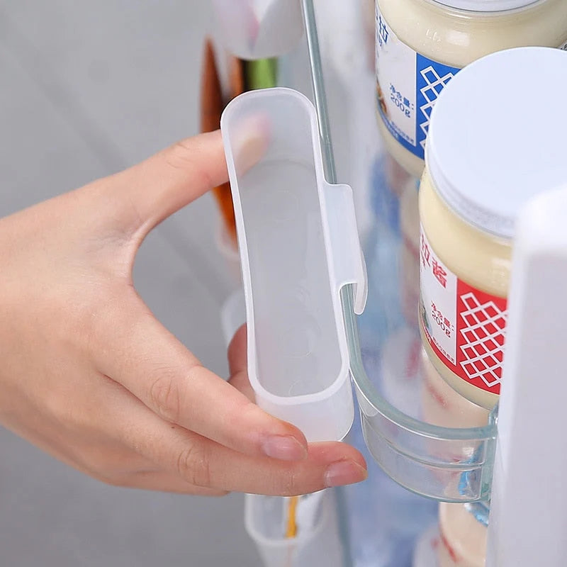 Refrigerator Storage Shelf Buckle-On Movable Set of 2