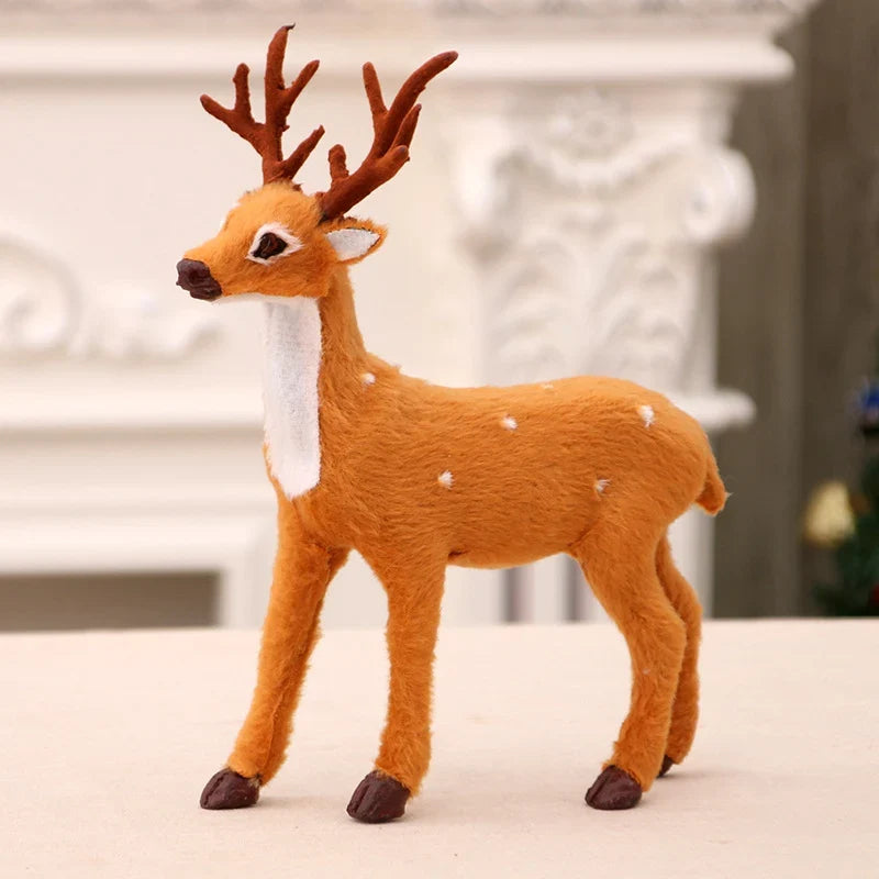 Reindeer Figurine Set Felt Three Piece Antler Detail