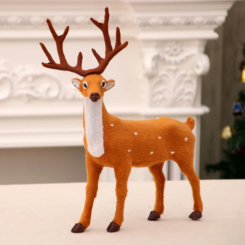 Reindeer Figurine Set Felt Three Piece Antler Detail