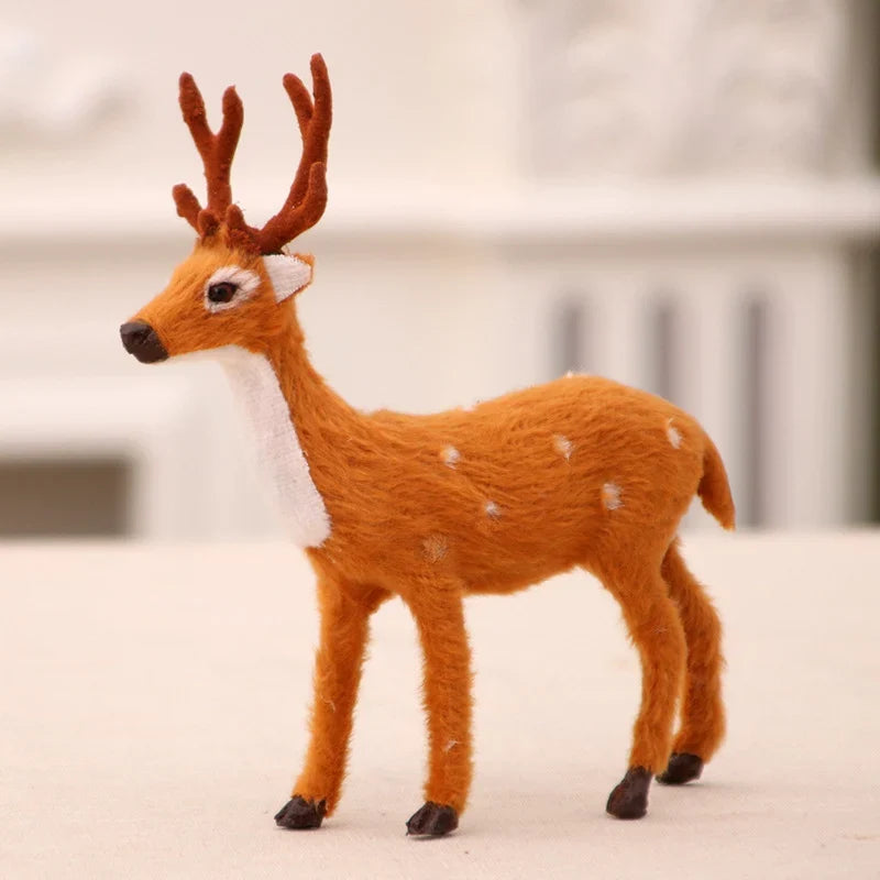 Reindeer Figurine Set Felt Three Piece Antler Detail
