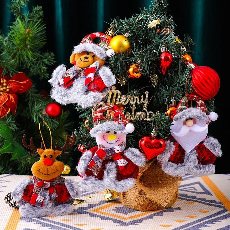 Reindeer Tabletop Figure Felt & Plush Festive Scarf
