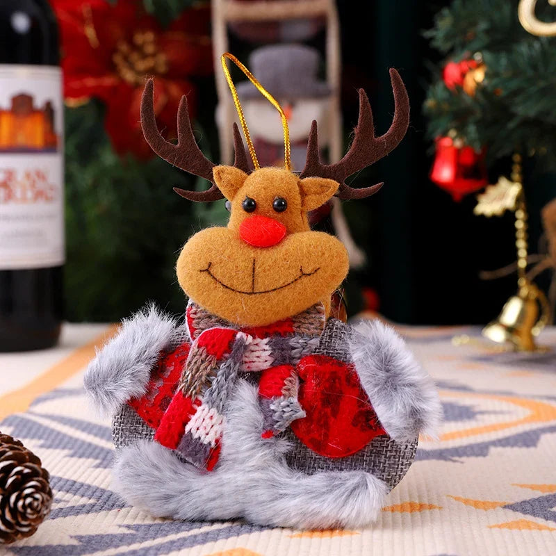 Reindeer Tabletop Figure Felt & Plush Festive Scarf