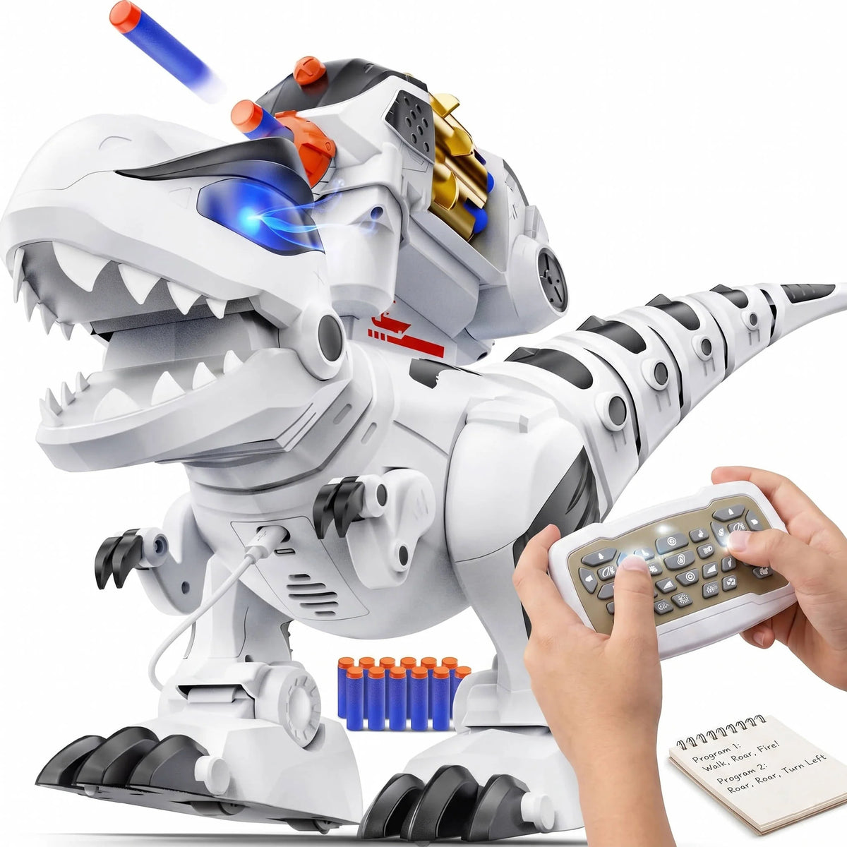 Remote Control Dinosaur Programmable Rechargeable Soft Dart Blaster