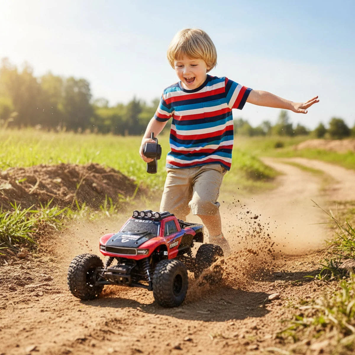 Remote Control Monster Truck Amphibious Four-Wheel Drive IP66 Water-Resistant