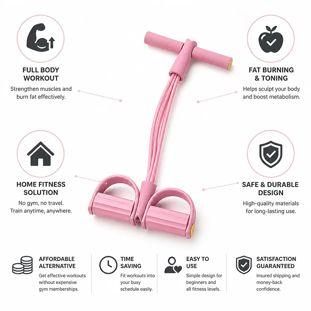 Resistance Band Pedal Puller Six-Strand Foam Handles