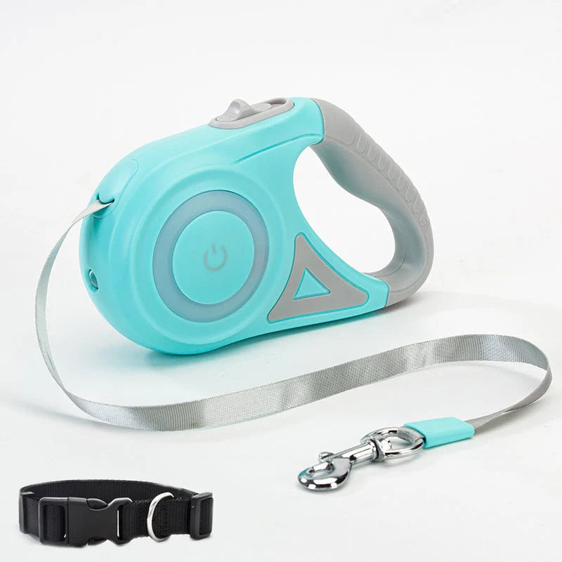 Retractable Dog Leash One-Touch Brake & Lock Tangle-Resistant