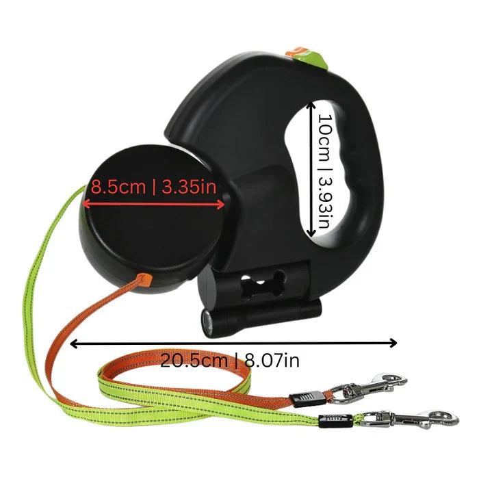 Retractable Leash Dual Anti-Tangle & LED Light