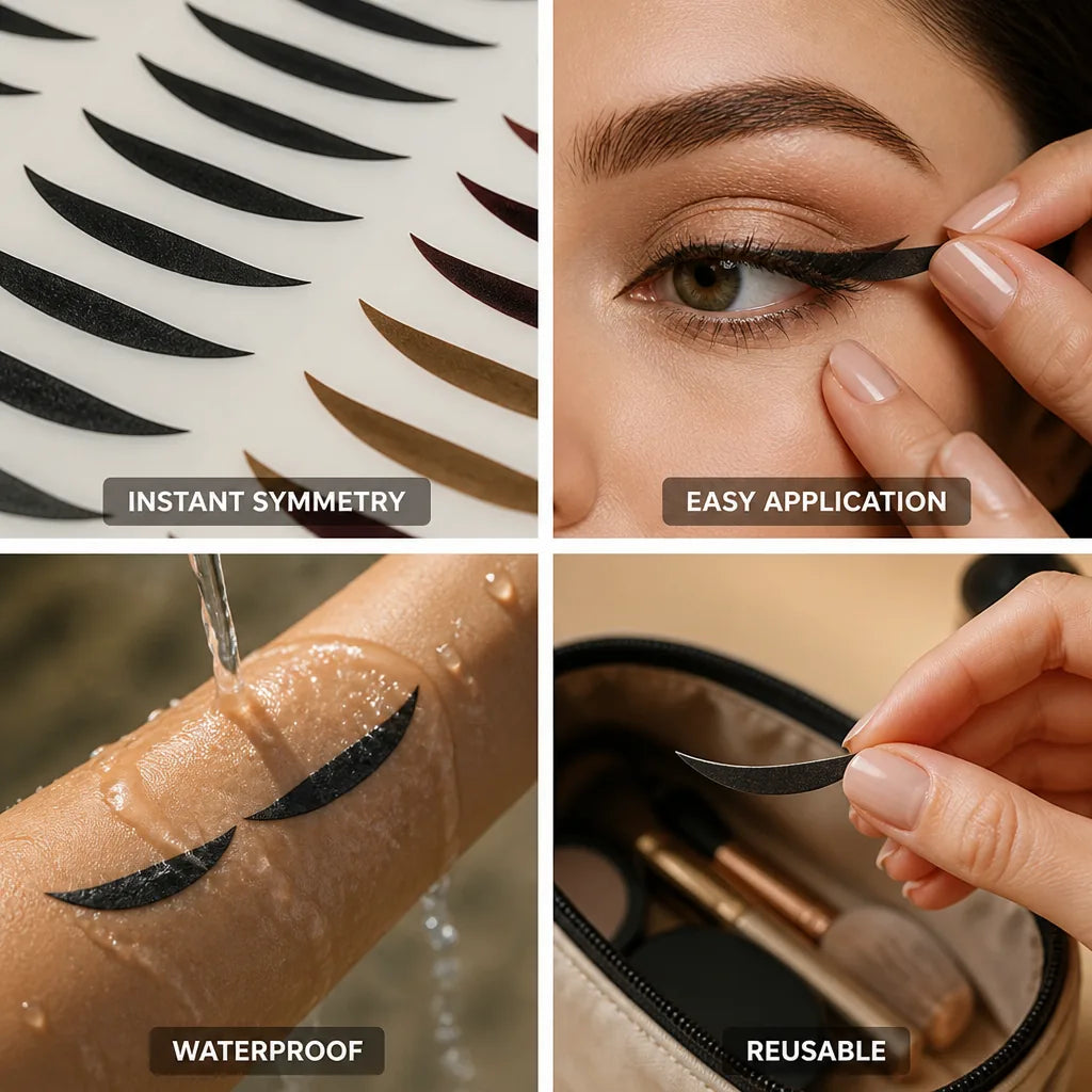 Reusable Eyeliner Stickers Instant Symmetrical Wing Waterproof Smudge-Proof