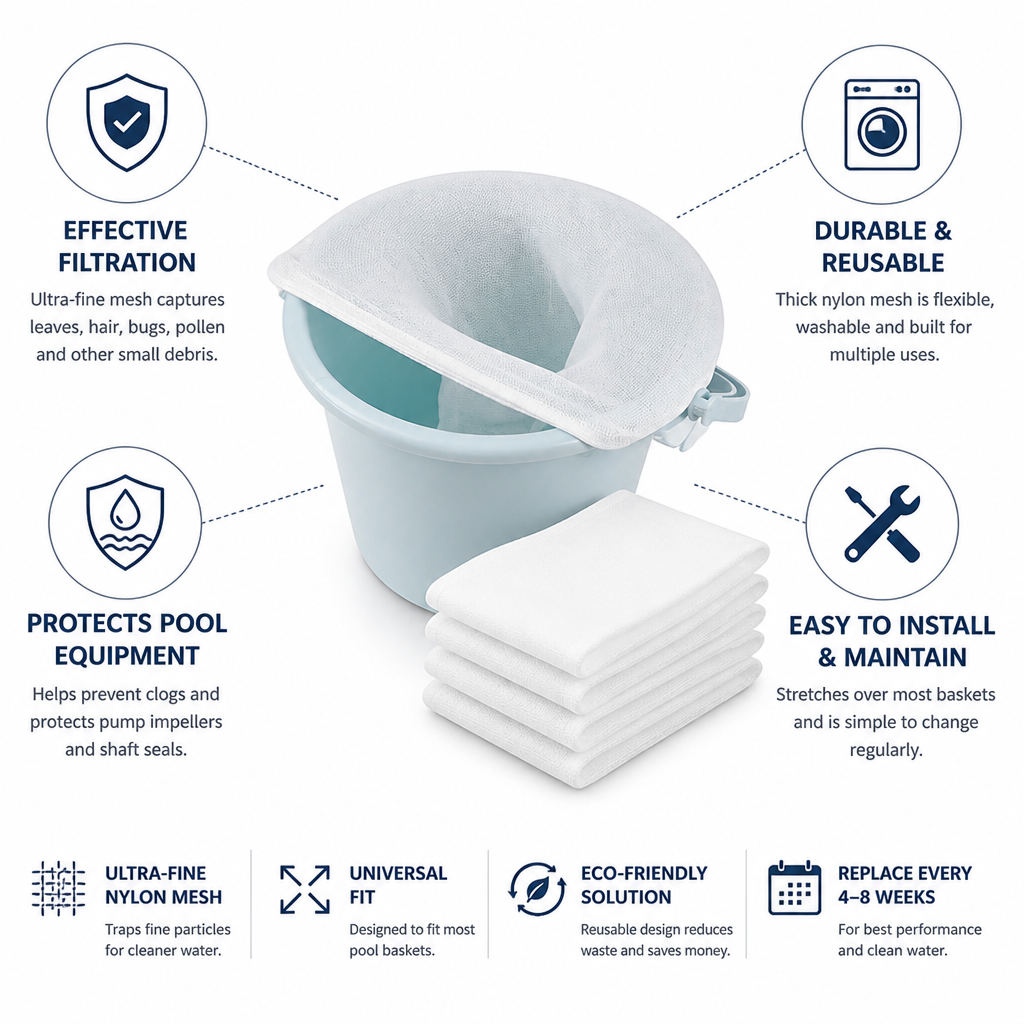 Reusable Ultra-Fine Nylon Pool Skimmer Socks