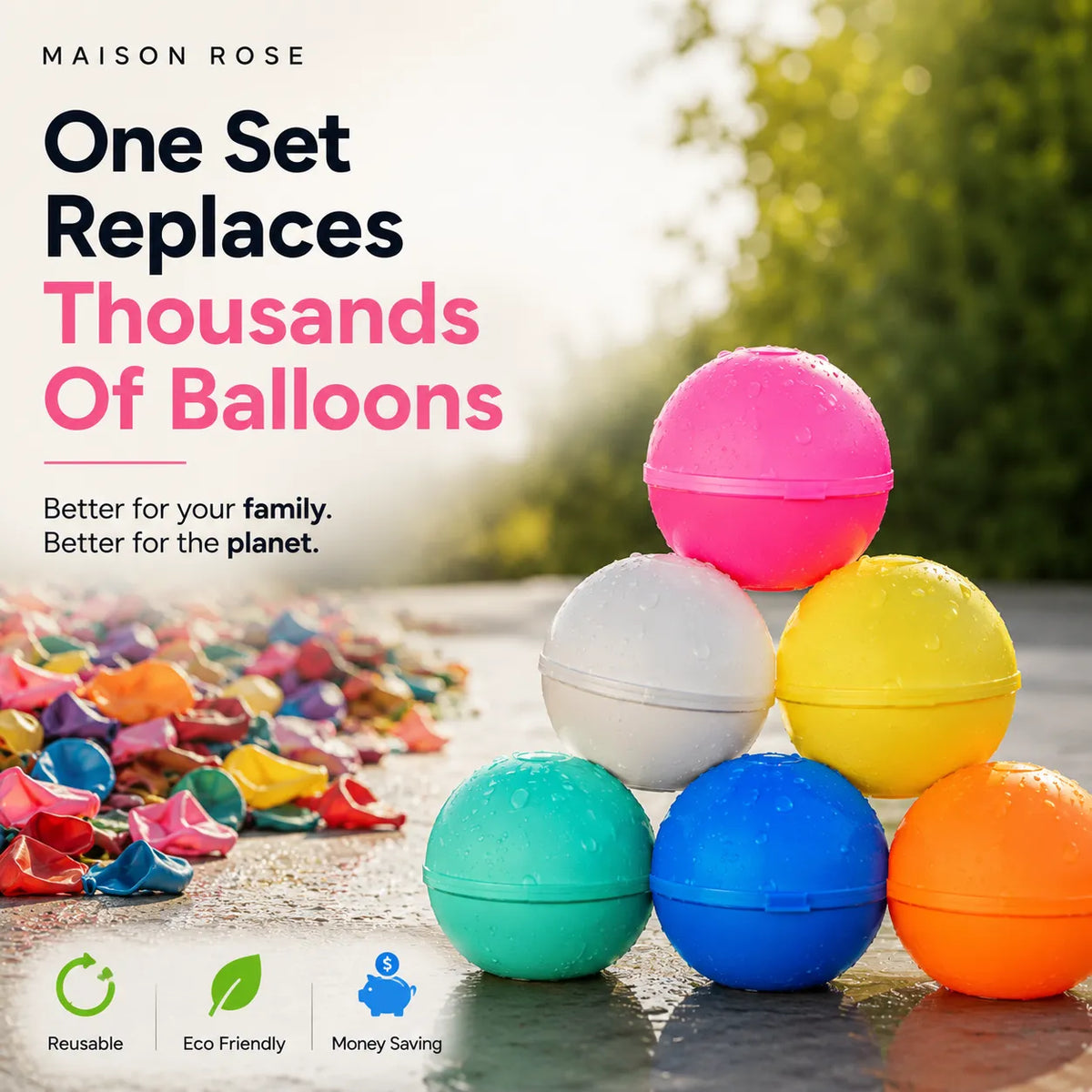 Reusable Water Balloons Silicone Magnetic Self-Sealing