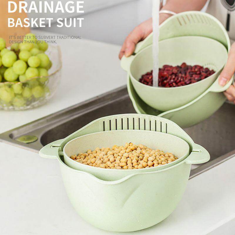 Rice Washing Basket Dense Mesh With Handles