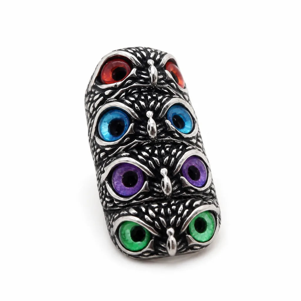 Ring Adjustable Owl Gemstone Eyes