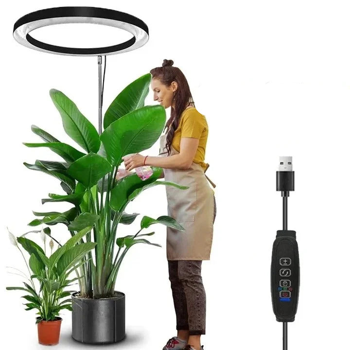 Ring Grow Light 10-Inch Full-Spectrum Telescoping Stand