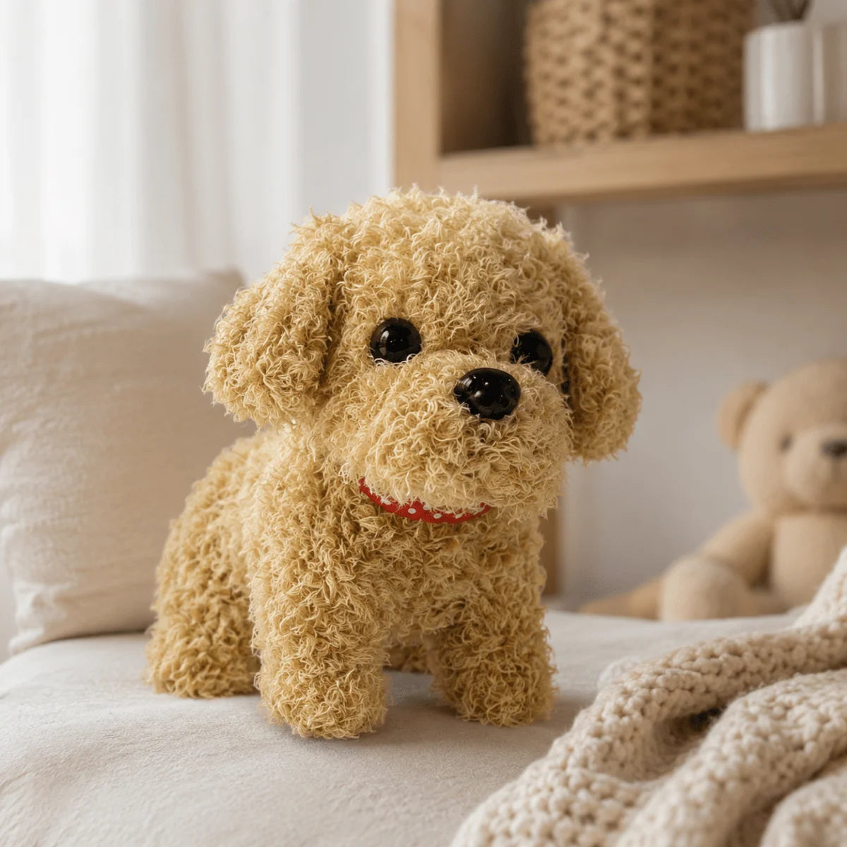 Robotic Dog Toy Interactive Movement Barking Sounds & Soft Plush Exterior