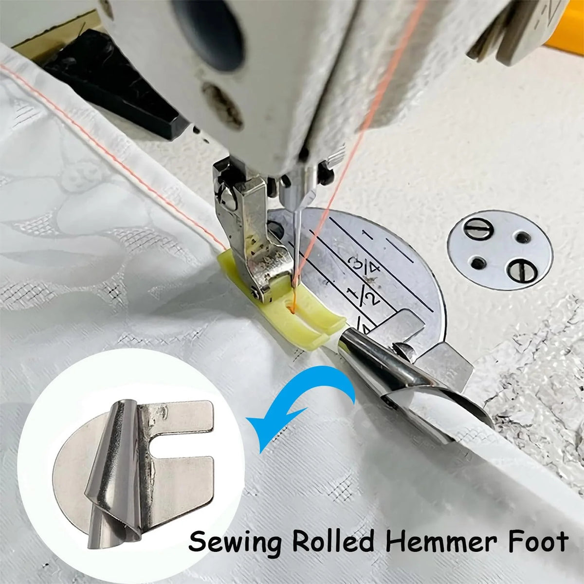 Rolled Hem Presser Foot Stainless Steel Multiple Sizes