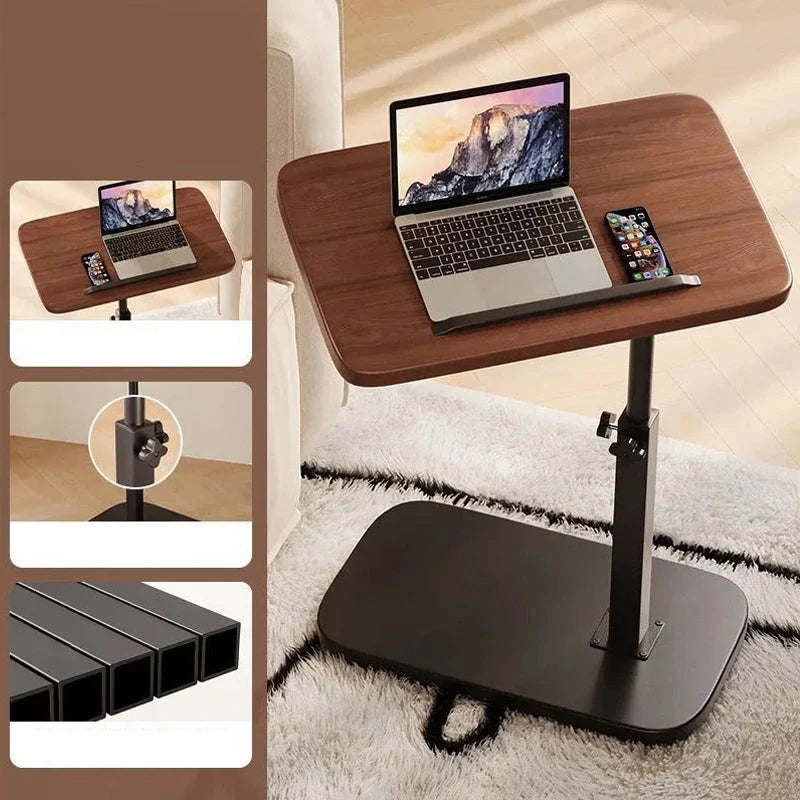 Rolling Laptop Desk Height-Adjustable 360° Swivel Tabletop