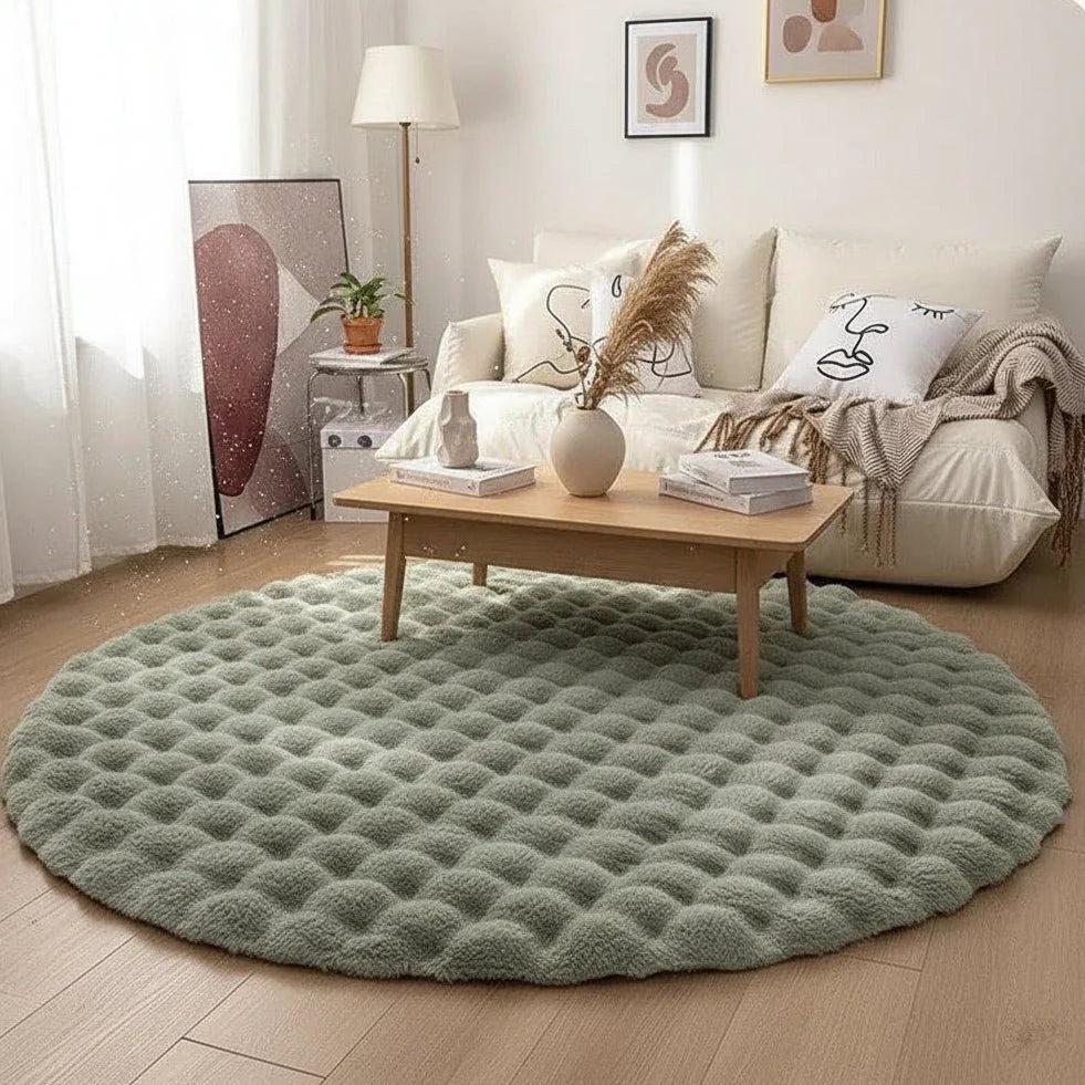 Round Rug Soft Polyester Machine Washable