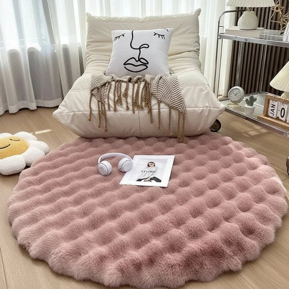 Round Rug Soft Polyester Machine Washable