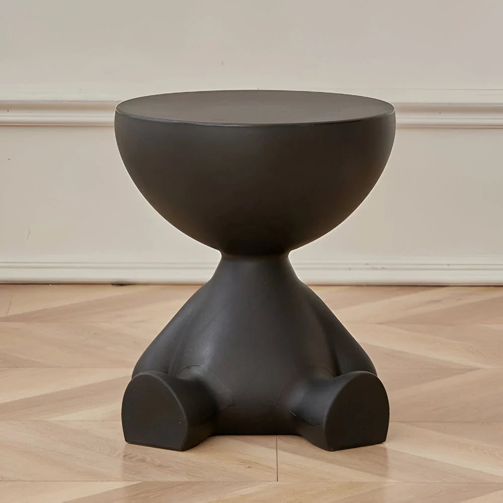 Round Side Table Low Modern Profile No Sharp Corners