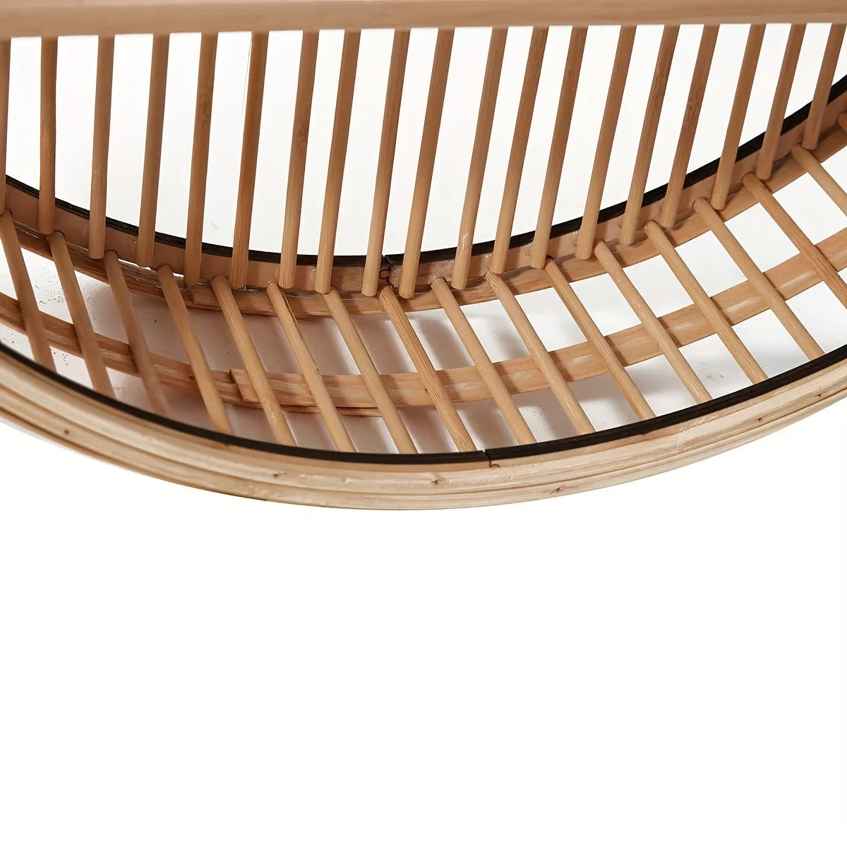 Round Wall Shelf Handmade Bamboo Concealed Mount