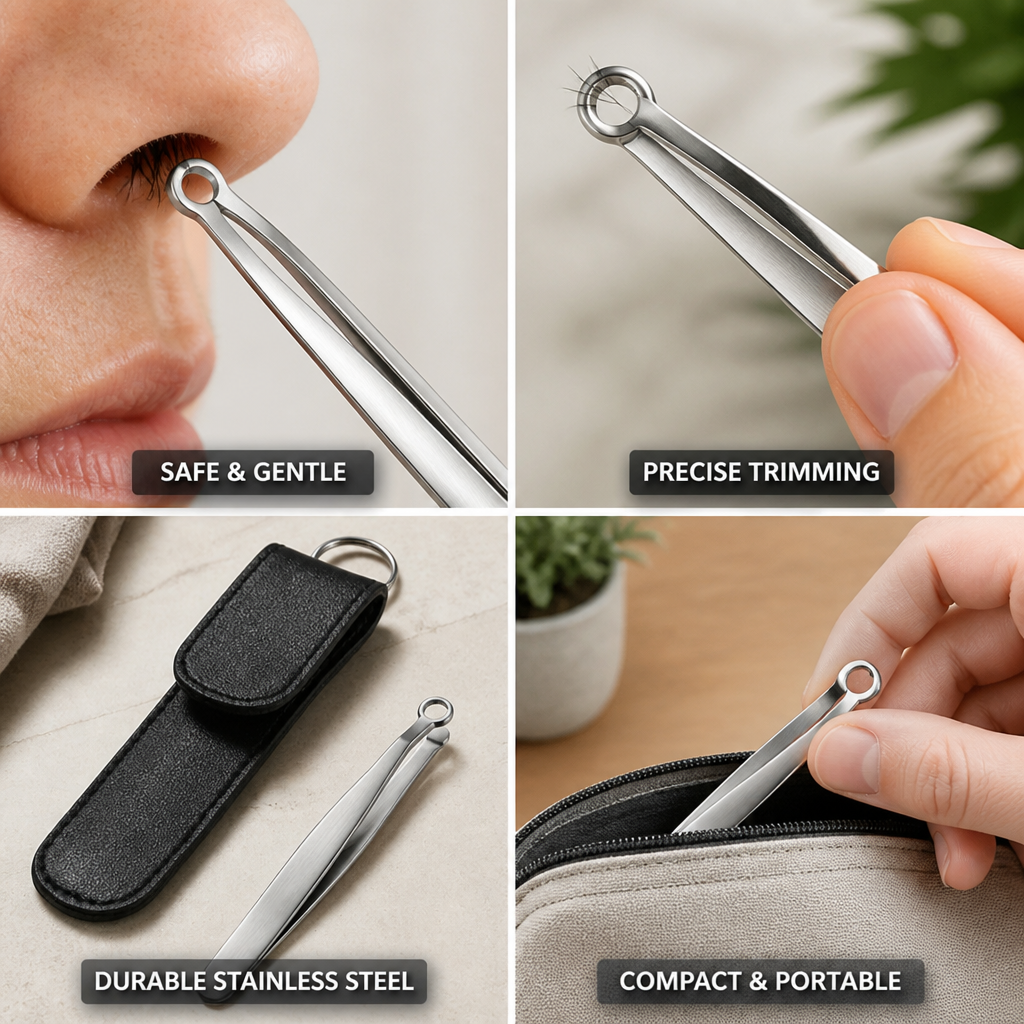 Rounded Safety Tip Stainless Steel Nose Hair Scissors