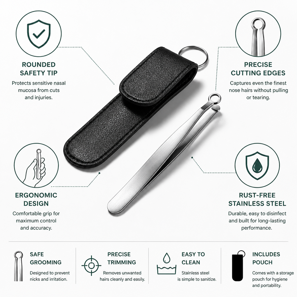 Rounded Safety Tip Stainless Steel Nose Hair Scissors