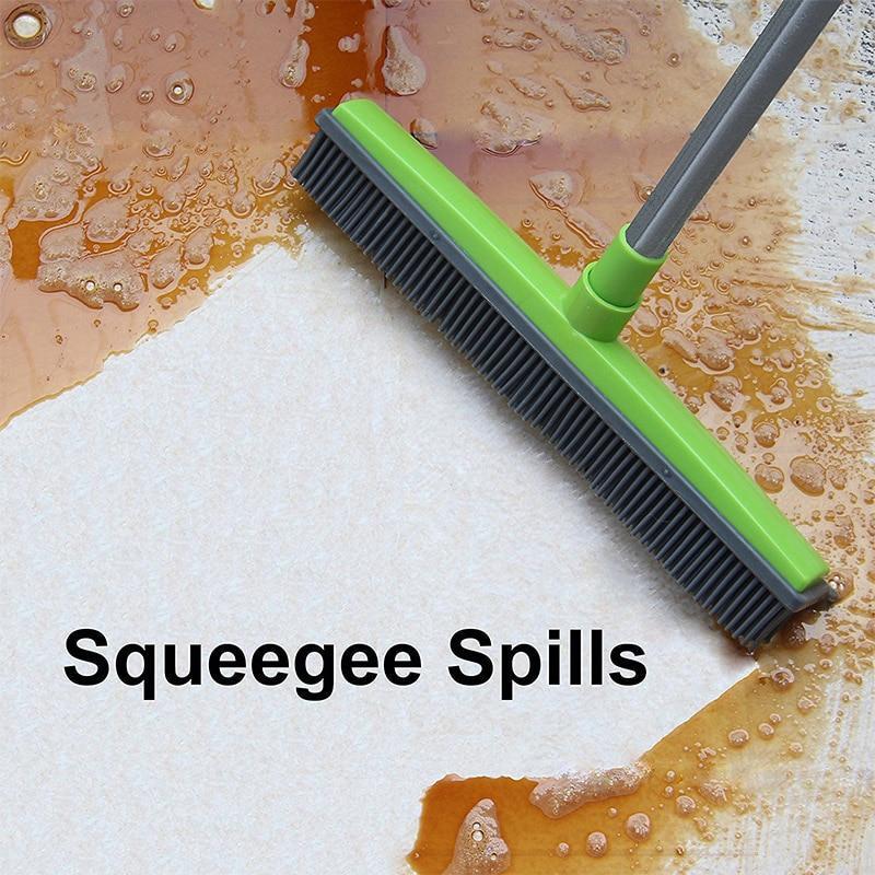 Rubber Broom Natural Rubber Head Squeegee Telescopic 60 Inch